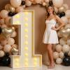 Mixifox Marquee Numbers 5 Feet Tall Large Light Up Numbers 1 for 1st 21st Birthday Party Decorations Girl Boy Big Anniversary Decor Giant Light Up Sign Foam Board view 1