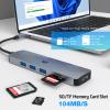6 in 1 USB C Hub, oditton Feature-Rich USB C Multiport Dongle Including 4K HDMI, 3 USB 3.0 Ports, and SD/TF Card Reader, Tailored for New MacBook Pro/Mac Air and Beyond view 2
