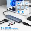 6 in 1 USB C Hub, oditton Feature-Rich USB C Multiport Dongle Including 4K HDMI, 3 USB 3.0 Ports, and SD/TF Card Reader, Tailored for New MacBook Pro/Mac Air and Beyond view 3