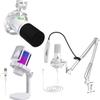 MAONO Podcast Equipment Bundle, Noise Cancellation mic with Mute, Gain, Monitoring for Streaming, Podcast, Twitch, YouTube, Discord, PC, Computer, PS4, PS5, Mac(White) view 1