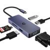 Tymyp USB C Hub, 6 in 1 USB C Adapter, Featuring 1 x HDMI Port, 1 x VGA Port, 2 x USB Ports, SD/TF Card Reader, Versatile Ports for Laptop, SmartphoneTable, XPS and More view 1