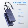 Tymyp USB C Hub, 6 in 1 USB C Adapter, Featuring 1 x HDMI Port, 1 x VGA Port, 2 x USB Ports, SD/TF Card Reader, Versatile Ports for Laptop, SmartphoneTable, XPS and More view 4