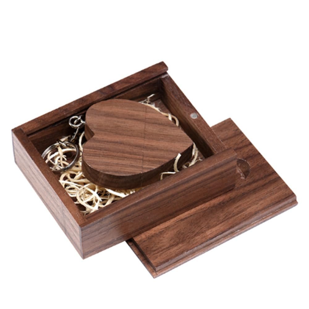 3.0 128GB Wood USB Flash Drive USB Disk Memory Stick with Wooden Box (3.0 128GB, Walnut Wood-2)
