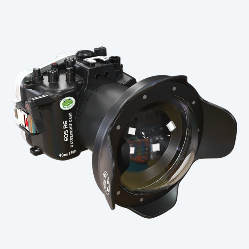 Seafrogs Underwater Housing for Canon R6 with WA005A Dome Port Kit [40M/130FT] Waterproof Case for Canon EOS R6+RF 24-105mm F4 EF 16-35mm 1:2.8 L II