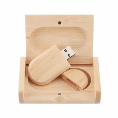 3.0 32GB Wood USB Flash Drive USB Disk Memory Stick with Wooden Box (3.0 32GB, Maple Wood-1)