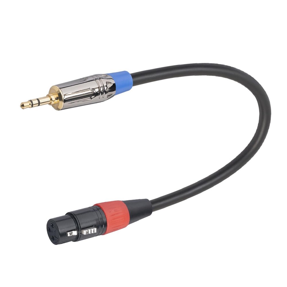 MOOKEENONE 3.5mm TRS Male to XLR Female Shielded Microphone Mic Audio Cable for for Mobile Phones, Computers, Live Streaming Sound Cards