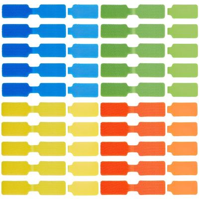GORGECRAFT 40Pcs 4 Colors Nylon Cable Labels Cord Tags Writable and Bearable Label Paste Wire Labels Hook and Loop Cable Label Organizer for Cord Management Cable Management Computers and More