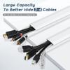 62.8in TV Cable Hider - Cord Hider Cable Management Wall, Cable Raceway Grey Wire Hider, Paintable Cable Concealer for Wall Mounted TV, Wall Wire Covers for Cords, 4* L15.7in *W1.2in *H0.59in view 3