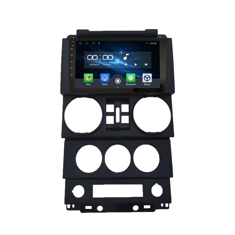 [2G+32G] 9" Carplay Android Auto Touchscreen Autoradio Car Stereo GPS Navigation FM Radio Head Unit WiFi Mirror Link Multimedia Player GPS Radio DSP Forjeep Wrangler 2008-2010 4 Door