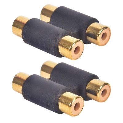 MOUDOAUER 2Pcs Gold Plated RCA Female to Female Adapter, Female to RCA Female Jack Adaptor Connector
