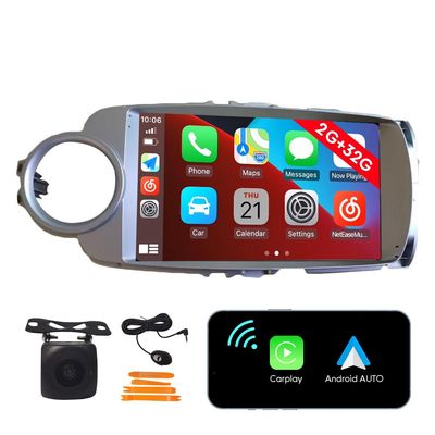 [2G+32G] 9" Carplay Android Auto Touchscreen Autoradio Car Stereo GPS Navigation FM Radio Head Unit WiFi Mirror Link Multimedia Player GPS Radio DSP Fortoyota Yaris 2012-2017