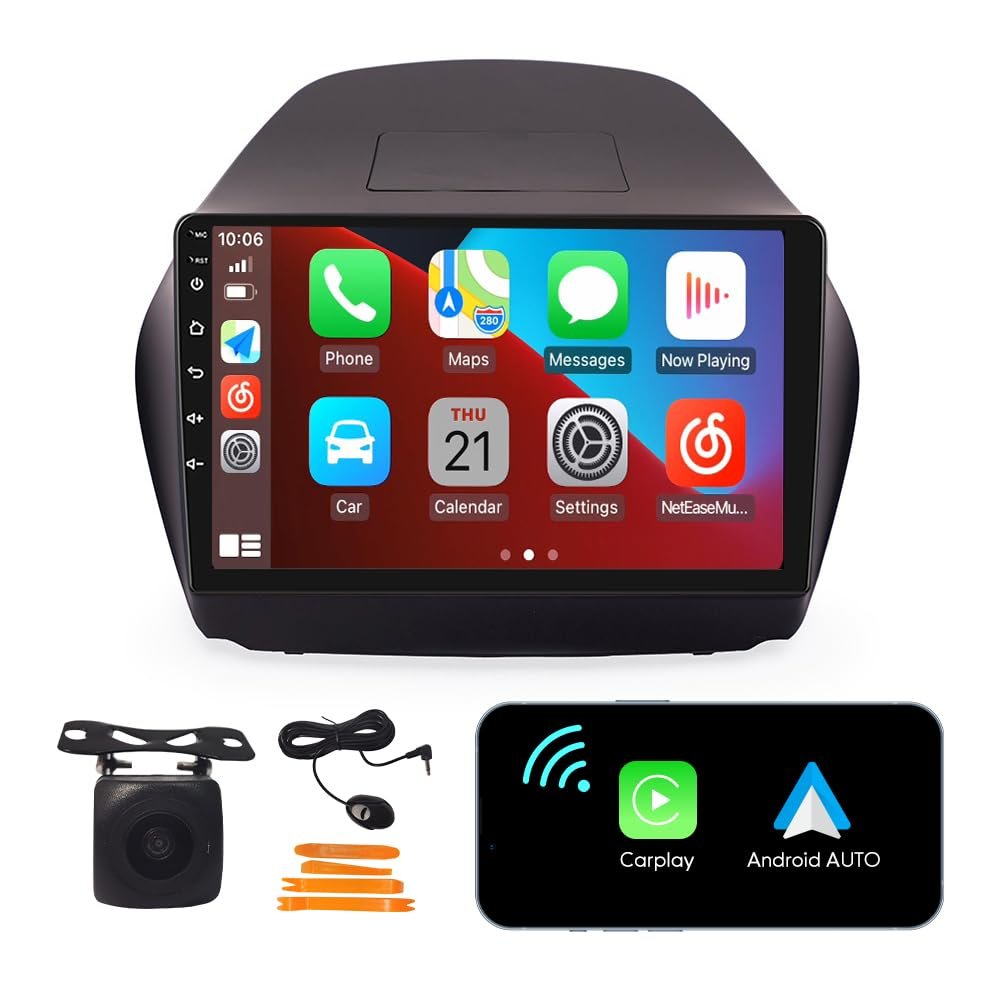 [2G+32G] Carplay Android Auto Touchscreen Autoradio Car Stereo GPS Navigation FM Radio Head Unit WiFi Mirror Link Multimedia Player GPS Radio DSP for Hyundai Tucson ix35 2010-2015