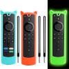 3 Packs Silicone Remote Cover Case Glow in The Dark, Anti-Slip Silicone Protective Case with Lanyard(Glow Green & Sky Blue & Orange) view 1