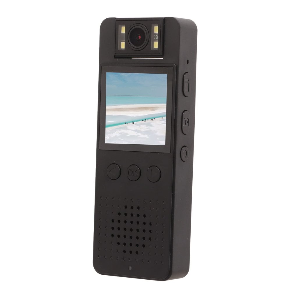 HOHXFYP Body Camera with 180 Rotating Lens and 4 Fill Light, Enabled 1080P Video Recorder, HD Portable Expandable Memory Noise Reduction Camera