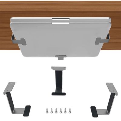 IFCASE Metal Under Desk Shelf Mount Holder for Laptop, Xbox Series S, Xbox One S/X, PS4 Slim/Pro, Desktop Mini PC, Wireless Amplifier, CalDigit TS4 (Silver)