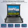 1U Rack Mount KVM Console, 8 Port VGA KVM Switch w/17'' LCD Monitor Touchpad Keyboard, 8 x VGA Cables Included, Switching via Front Panel LEDs, Keyboard Hotkey or On-Screen-Display (OSD) view 2