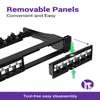 VCE Cat6 Patch Panel 24 Port, 1U Blank Removable Panel with Adjustable Rear view 3