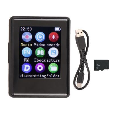 MP3 Player, HiFi Audio Bluetooth 5.0 1.77in MP4 Player, Portable Music MP3 MP4 Player with E Book Photo. (with 8G Memory Card)