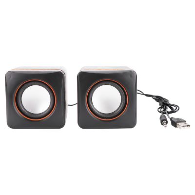 Zopsc MiniUSB Stereo 3.5mm Jack Wired Speaker, Compact and Lightweight, Portable Mini Sound System, Share Great Sounds with Friends and Family, for PC Laptop MP3 MP4 (Binaural)