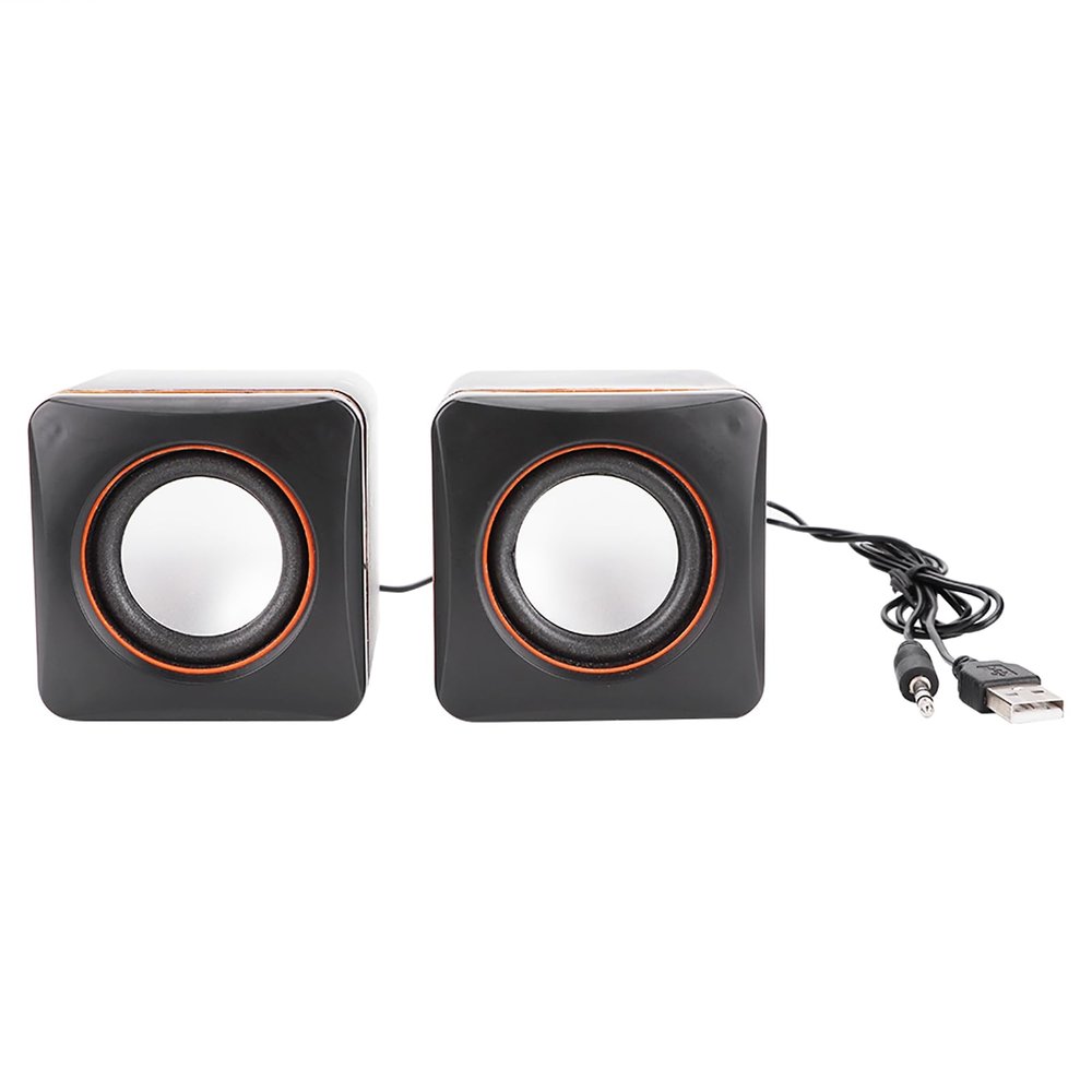 Zopsc MiniUSB Stereo 3.5mm Jack Wired Speaker, Compact and Lightweight, Portable Mini Sound System, Share Great Sounds with Friends and Family, for PC Laptop MP3 MP4 (Binaural)
