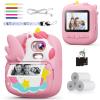 Kids Camera Instant Print, 12MP & 1080P Instant Camera for Kids with 32G Card & Print Paper, Selfie Digital Video for Toddler,Christmas Birthday Gifts for Girls Boy Age 3-12 (Pink) view 1