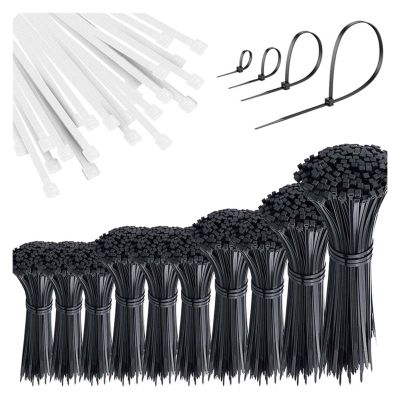 BREAKA 25-100Pcs Black/White Cable Ties Self-Locking Plastic Nylon Wire Cable Zip Tie Clamps Assorted Size Fastening Rings (Size : White 2.5x100-100pcs)