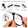 BREAKA 25-100Pcs Black/White Cable Ties Self-Locking Plastic Nylon Wire Cable Zip Tie Clamps Assorted Size Fastening Rings (Size : White 2.5x100-100pcs) view 3