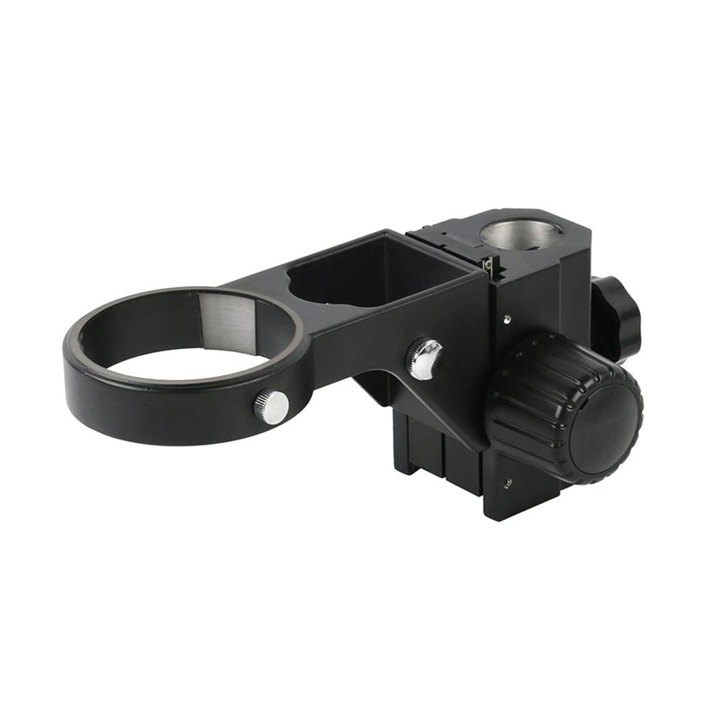 Lab Microscope Slides Binocular Trinocular Stereo Microscope Bracket Accesoriesr 76mm Focus Holder 32mm Pillar Worktable Plate Microscope Parts (Color : Focus Holder Black)