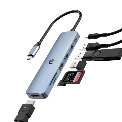 7 in 1 USB C Hub, Tymyp USB C HUB Adapter, a Versatile hub with 4K HDMI, 100W PD, USB 3.0 Ports, 2 x USB 2.0 Ports and an SD/TF Card Reader