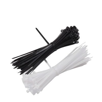 BREAKA 100Pcs 3X80/3X100/4X100/4X200Assorted Self-Locking Nylon Cable Ties Black Or WhiteFlame Retardant Ties Zip Loop Wire Wrap (Color : 4X200BLACK)