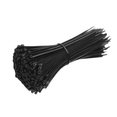 BREAKA Nylon Cable Tie Plastic Self-Locking Binding Tape Black White Cable Tie Fastening Loop Cable Tie Reusable Office Wire Wraps (Color : Black-200pcs, Size : 2.5x200mm)