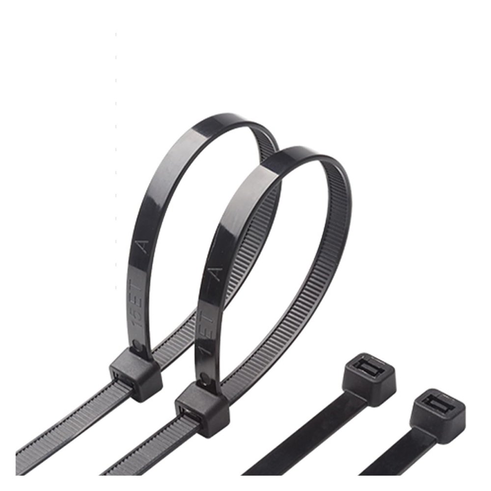 BREAKA 100PCS Self-Locking Plastic Nylon Cable Tie White 3mm 4mmx200mm Industrial Binding Fastening Winding Zipper Wire Tie Kit Black (Color : 4x500 3.6mm (100pcs), Size : Black)