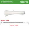BREAKA 250/1000PCS Self-Locking Plastic Nylon Tie White 3 * 100 3 * 150 4 * 200 Cable Tie Fastening Ring Zip Wraps Strap Nylon Cable Tie Set (Color : 3x300mm, Size : 10 Pack) view 2