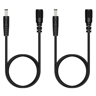 Fancasee 2-Pack 3FT 5.5mm x 2.5mm DC Power Extension Cable Male to Female Plug Jack Power Supply Adapter Extension Cord for IP Camera CCTV Surveillance Security Camera LED Strip DVR Router