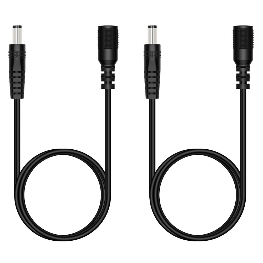 Fancasee 2-Pack 3FT 5.5mm x 2.5mm DC Power Extension Cable Male to Female Plug Jack Power Supply Adapter Extension Cord for IP Camera CCTV Surveillance Security Camera LED Strip DVR Router