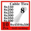 BREAKA 8x500 Self-Locking 8 10Pcs Plastic Nylon Cable Tie Fastening Ring Wire Boutique8x200/250/300/350/400/450/500 Zip Wraps Strap (Color : 8x200-10PCS) view 3