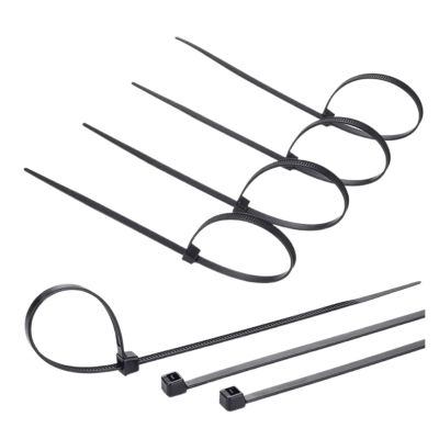 BREAKA 100Pcs Nylon Cable Tie Self Locking Plastic Loop Wire Black 1.9X60 2.7X250 Wrap Strap Zip Organizer Fasten Tension Belt (Color : White 100 pcs, Size : 7.6X400mm)