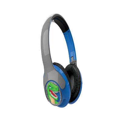 eKids Dinosaur Headphones for Kids, Volume Reduced Bluetooth Headphones for School, Home, or Travel
