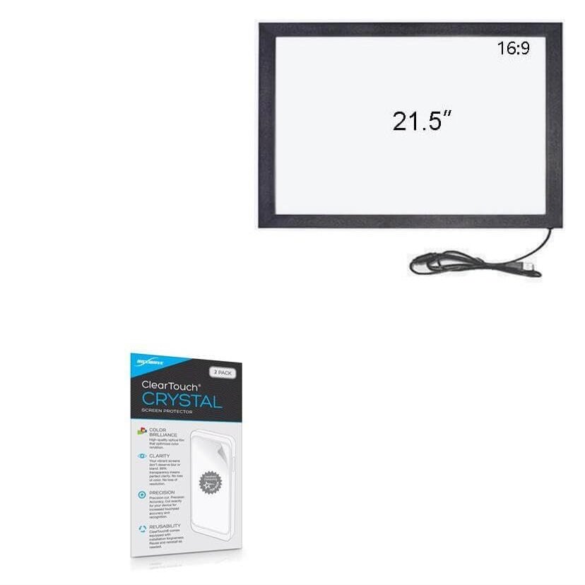BoxWave Screen Protector Compatible with GreenTouch GT-IR-TK21.5-1 (21.5 in) - ClearTouch Crystal (2-Pack), HD Film Skin - Shields from Scratches