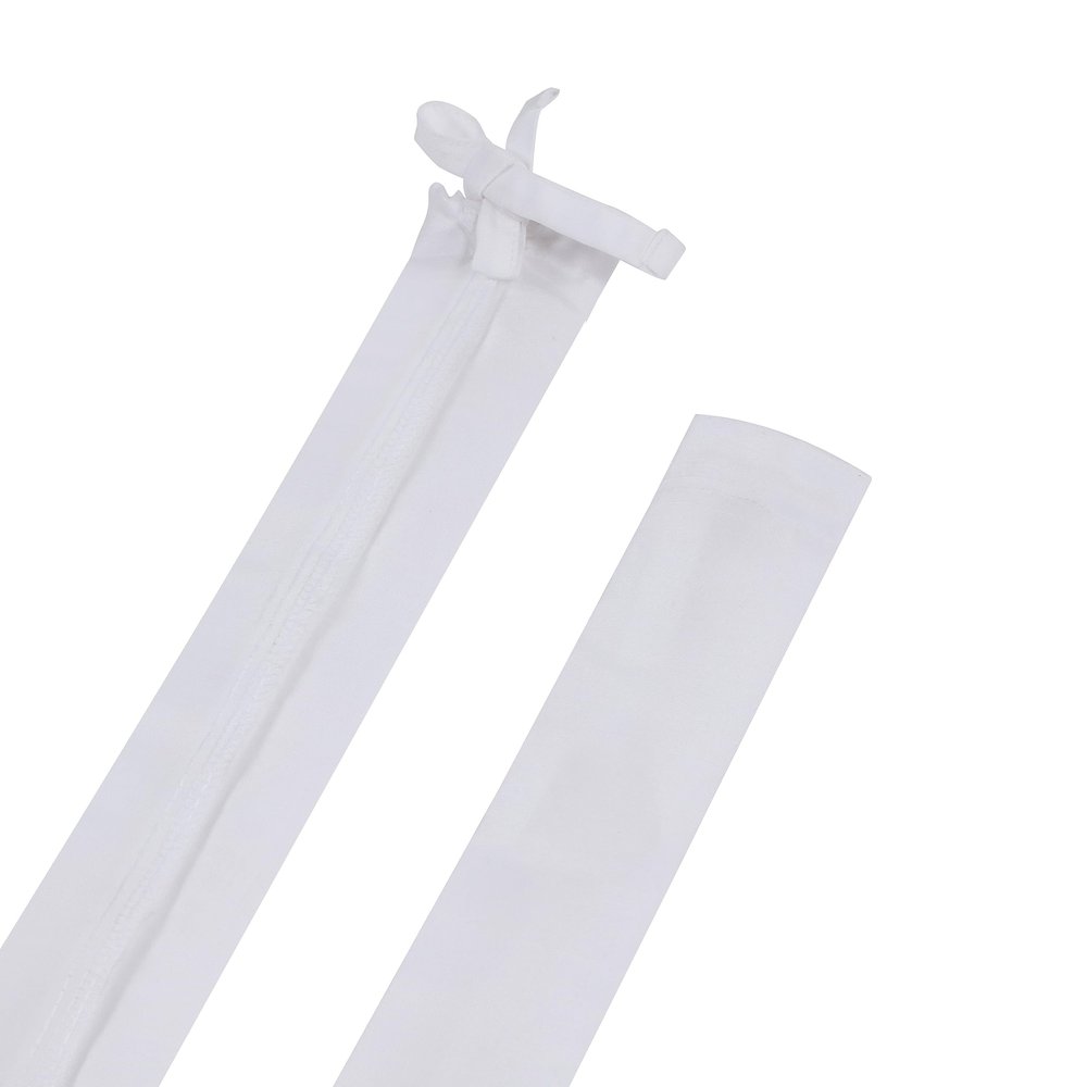 Aspen Creative 15012-22A, 6' White Faux Silk Fabric Cord & Chain Cover, Easy to Install for Lighting Fixture, Cable Management, Lamp Wire Cover, Set of 2
