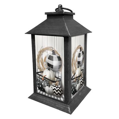 Briarwood Lane Black and White Pumpkins Lantern