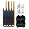 Motorola Talkabout T470 Two Way Radio 4-Pack Walkie Talkies Black/Yellow 22 Channels with PTT Earpieces Dual Chargers view 1