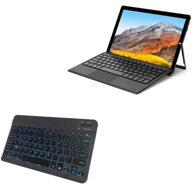 BoxWave Keyboard Compatible with Teclast X11 - SlimKeys Bluetooth Keyboard - with Backlight, Portable Slim LED 7 Colors - Jet Black