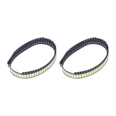 SMD LED Light Bead 200Pcs, LCD TV Backlight Bead 6000-6500K White Gold Wire Copper Bracket 6V for Panel Lamp