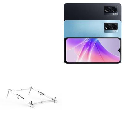 BoxWave Stand and Mount Compatible with Oppo A77 - Pocket Aluminum Stand 3-in-1, Portable Multi Angle Viewing Riser - Metallic Silver