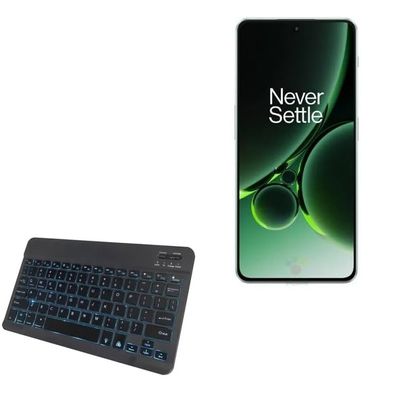 BoxWave Keyboard Compatible with OnePlus Nord 3 - SlimKeys Bluetooth Keyboard - with Backlight, Portable Slim LED 7 Colors - Jet Black