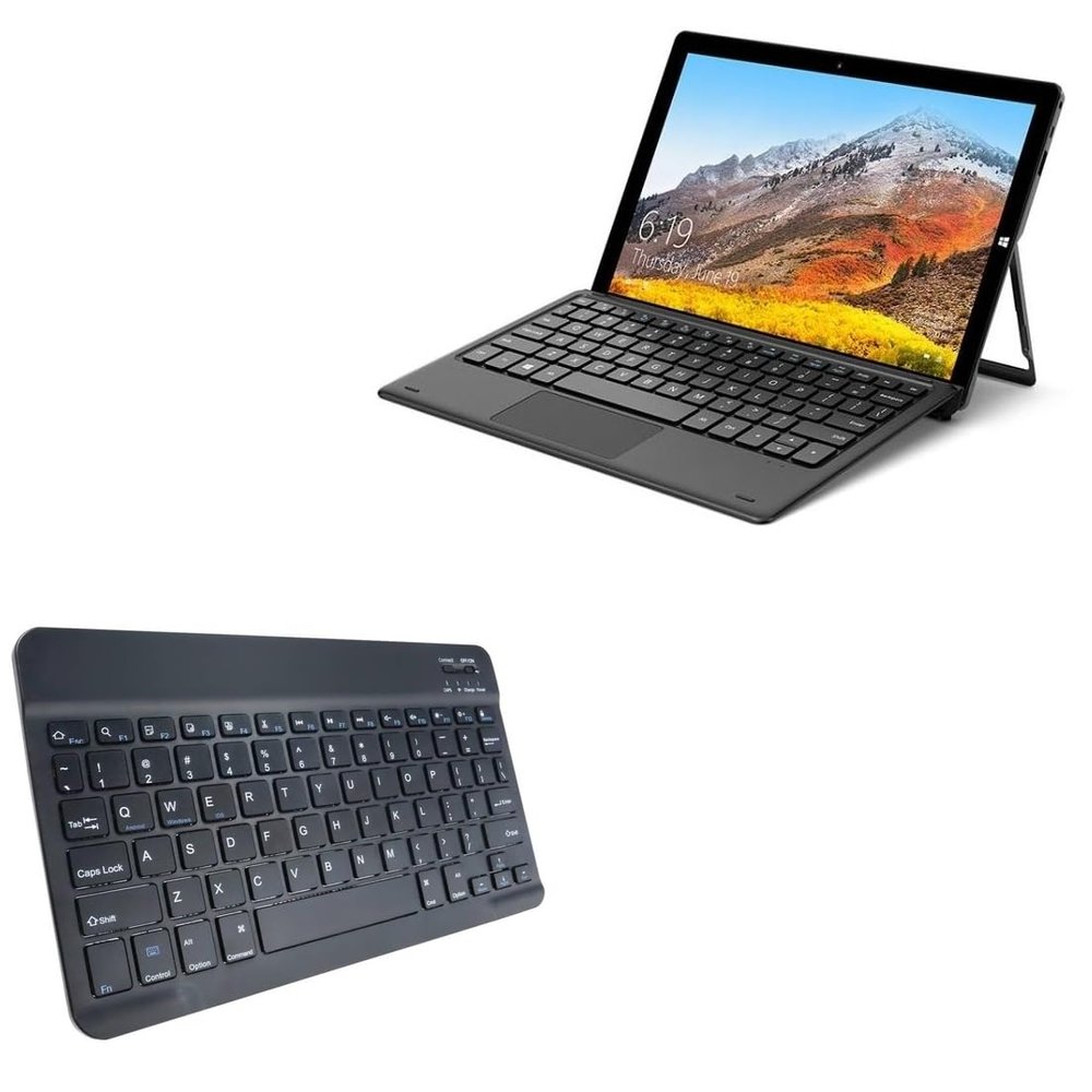 BoxWave Keyboard Compatible with Teclast X11 - SlimKeys Bluetooth Keyboard, Portable Thin with Chiclet-Style Keys - Jet Black