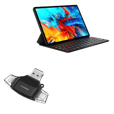 BoxWave Smart Gadget Compatible with Chuwi HiPad Max - AllReader SD Card Reader, microSD Card Reader SD Compact USB - Jet Black