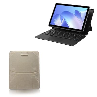 BoxWave Case Compatible with Chuwi Hi10 Go - Velvet Pouch Stand, Velour Slip Sleeve Built-in Foldable Kickstand - Tan