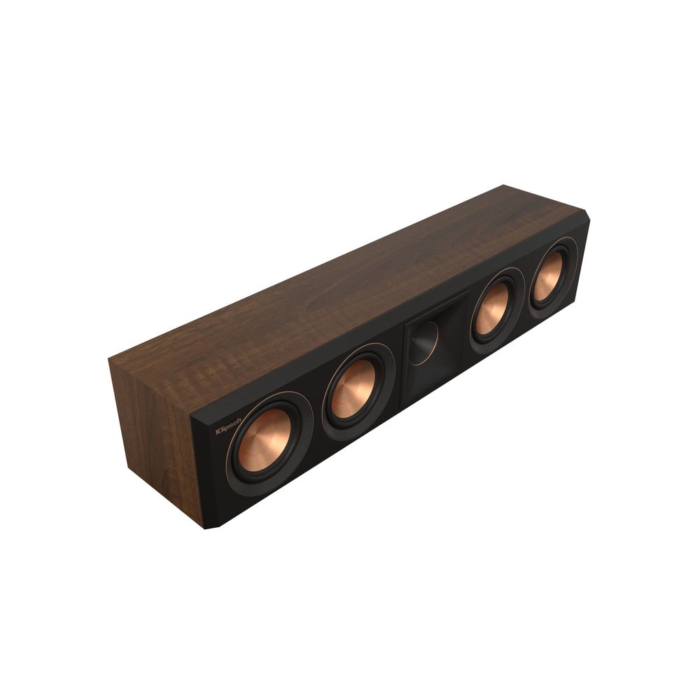 Klipsch Reference Premiere RP-404C II Center Channel Speaker with Shallow-Depth Sealed Design and 4 Cerametallic Woofer for Crystal-Clear Home Theater Dialogue in Walnut (Renewed)